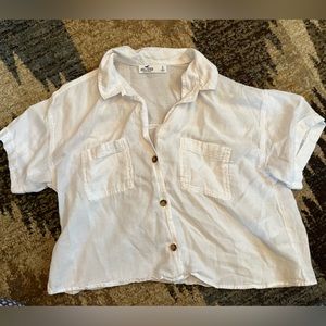 Youths Small Hollister White Button Up